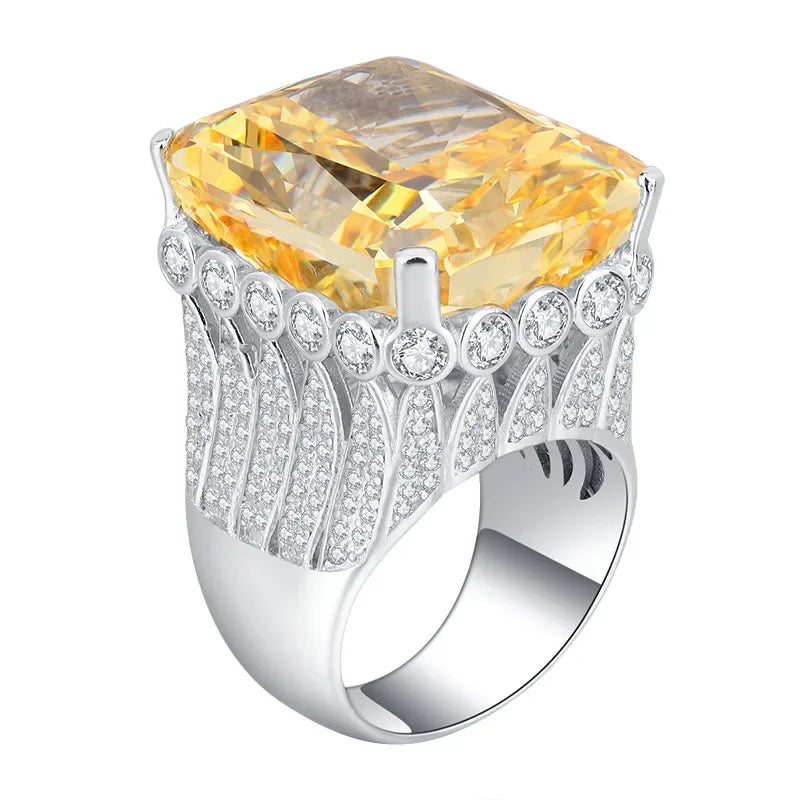 Jewelry S925 Full Body Silver High Carbon Diamond 80 Carat Luxury Inlaid Large Ring Main Stone 18 * 23 Women's Jewelry