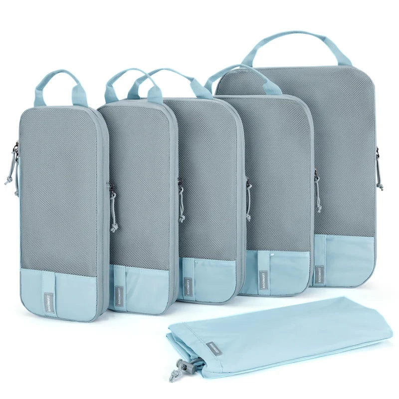BAGSMART Packing Cubes Compression Storage Bag Travel Lightweight Suitcase Organizer Accessories Luggage Organizer Travel Bag