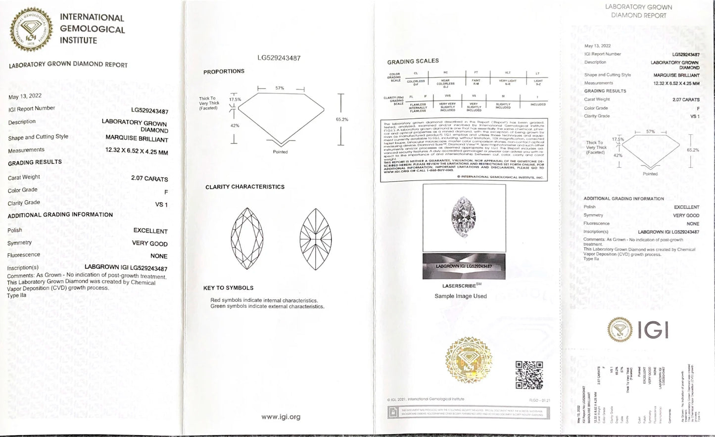 Diamanti Lab Grown Taglio Marquise con Certificato IGI