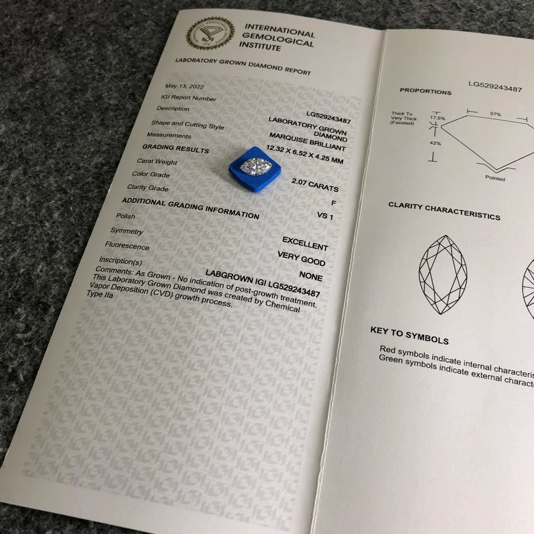 Diamanti Lab Grown Taglio Marquise con Certificato IGI