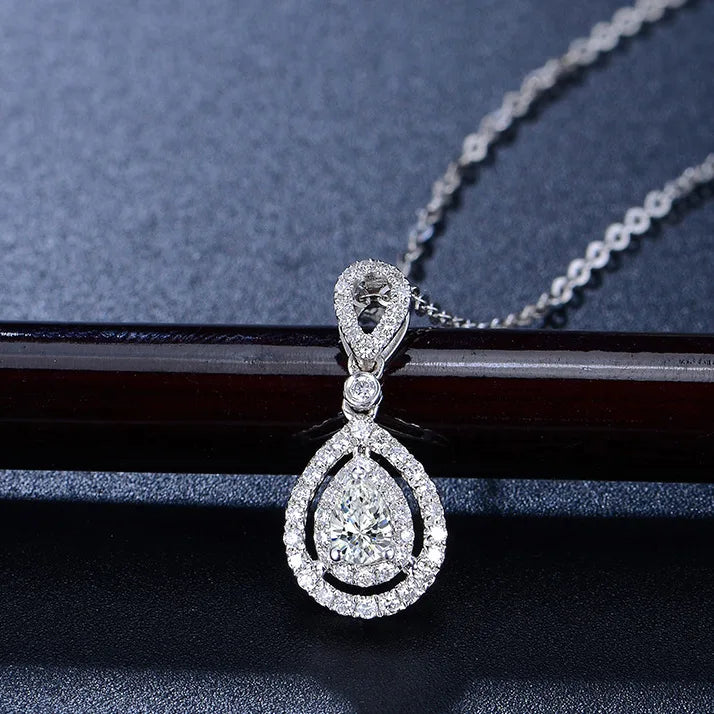 Solitaire 3ct Lab Moissanite Diamond Pendant Real 925 Sterling Silver Charm Party Wedding Pendants Necklace For Women Jewelry