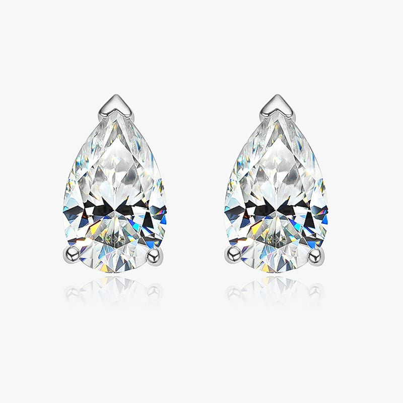 Smyoue 1CT 2CT 4CT Emerald/Radiant Cut Moissanite Stud Earrings for Women D Color Luxury Lab Diamond 925 Sterling Silver Jewelry