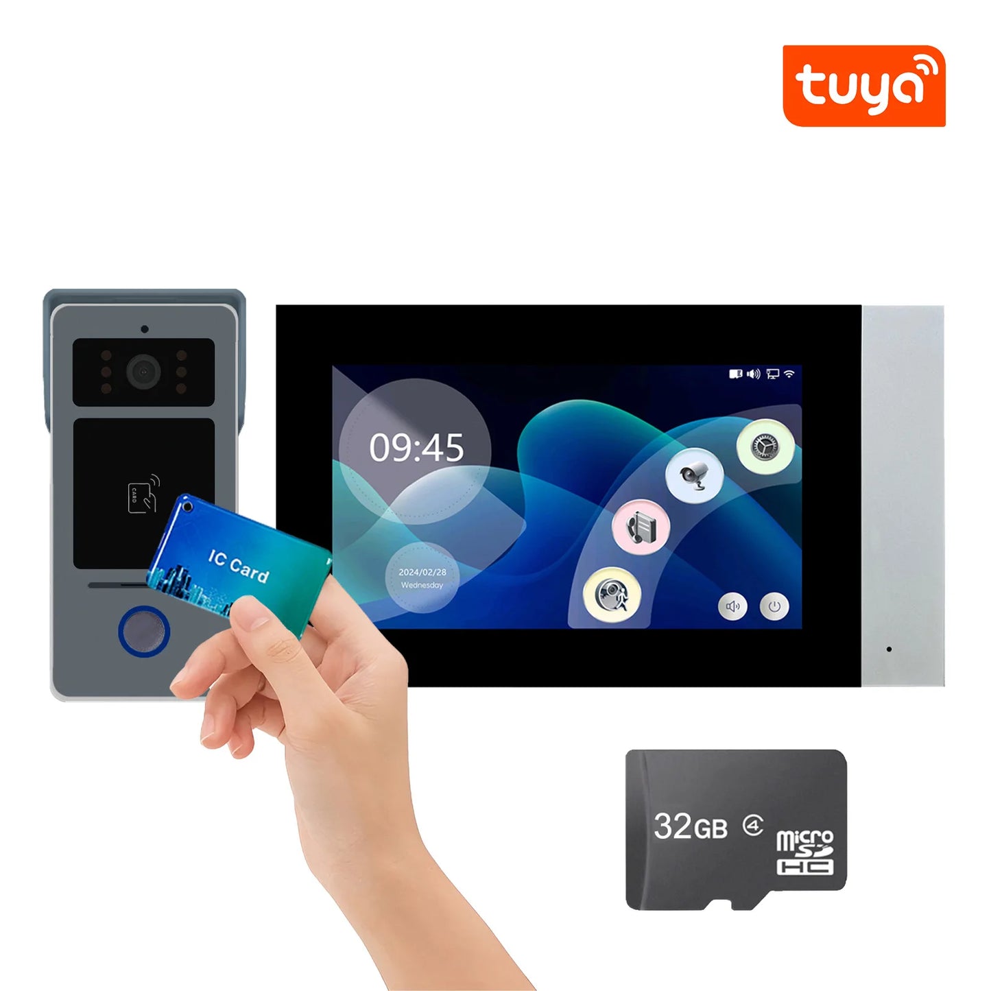 AN 2-Wire 7" Touch Screen Video Intercom Videocitofono WiFi Camera Doorbell Night Vision 1080P RFID Unlock Tuya Smart Home D41