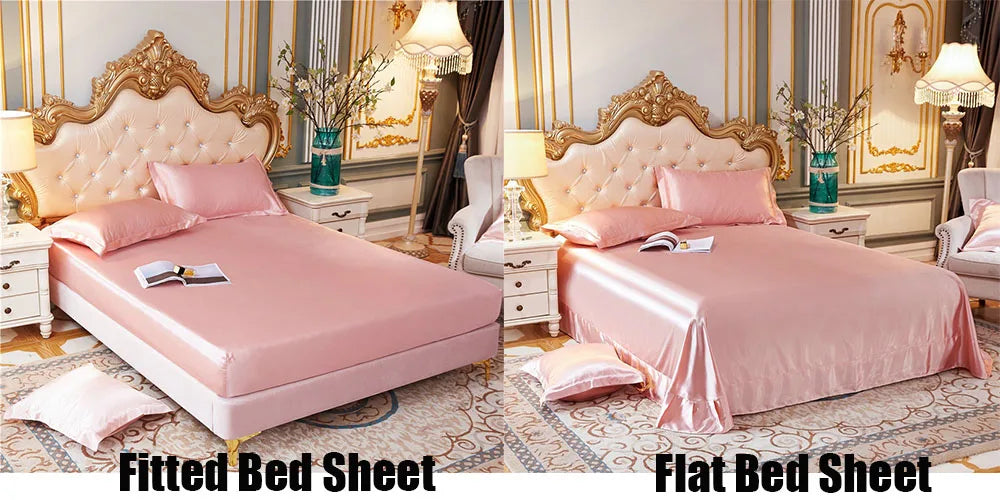 100% Pure Silk Bedding Sets High End Quilt Bed Cover Set Duvet Cover Bedsheet Pillowcases 4pcs Natural Luxury Bedcloth Sets