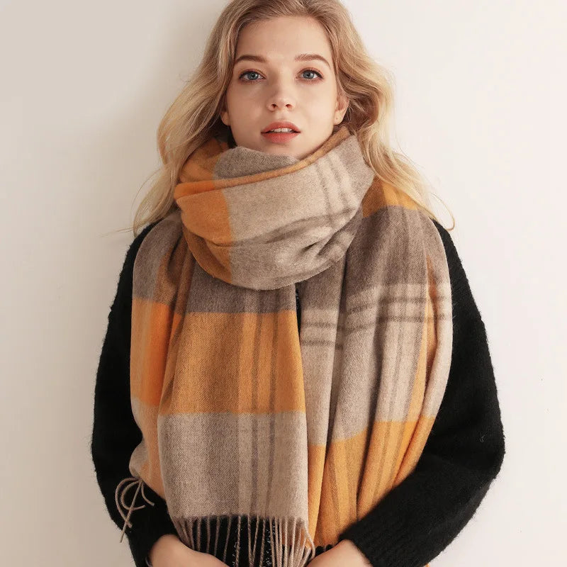 Sciarpa a Scacchi in Pura Lana 100%