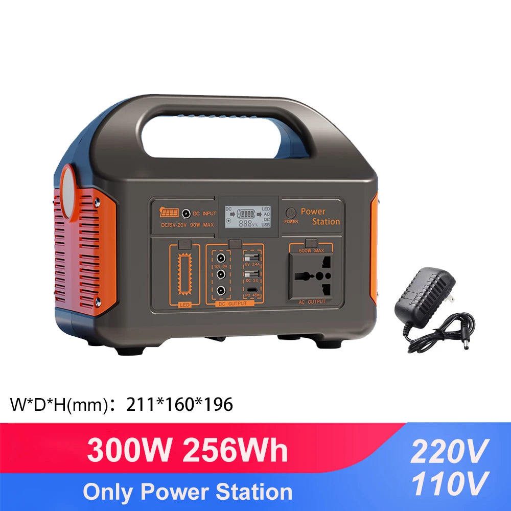 Gaiaray 100W 300W 500W Portable Power Station Pure Sine Wave Solar Generator 110V/220V UPS Camping Charging Station Power Bank