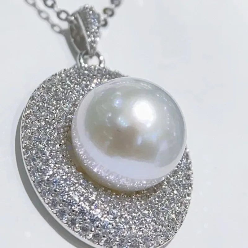 Fine 11-12mm Natural Sea Genuine Pearl Pendants Design Free Shipping for Women Wedding Jewelry 925 Sterling Silver
