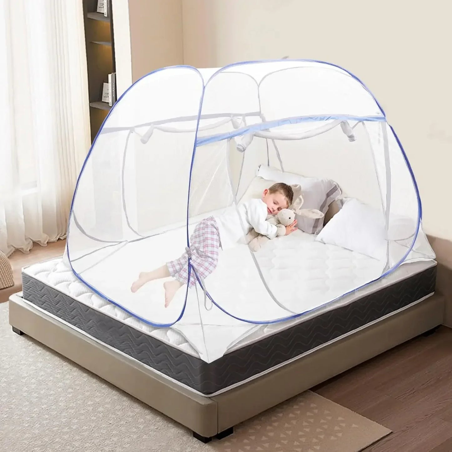 Folding Mosquito Net Mosquito Net Mosquito Net Mosquito Bite Mosquito Net for Outdoor Camping Travel Bedroom 200x180 x145cm Blue