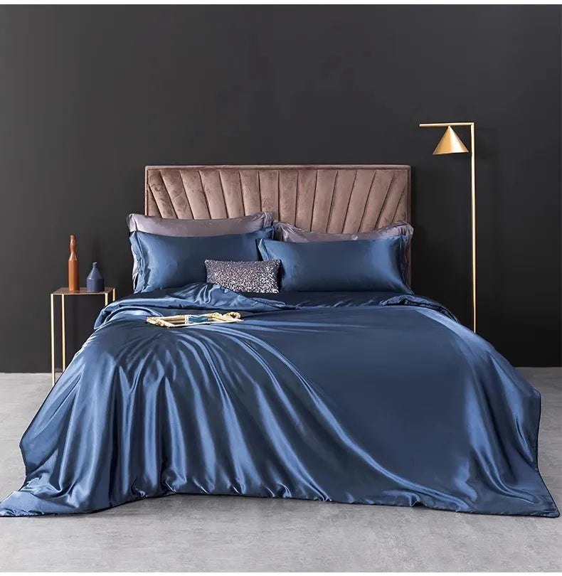 100% Pure Silk Bedding Sets High End Quilt Bed Cover Set Duvet Cover Bedsheet Pillowcases 4pcs Natural Luxury Bedcloth Sets