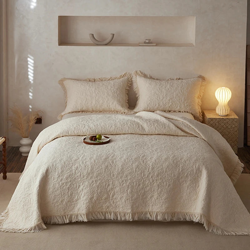 Washed Pure Cotton Versatile Quilted Bedspread Summer Quilt Blanket Bed Cover Mattress Topper Coverlet Bed Sheet With Pillowcase