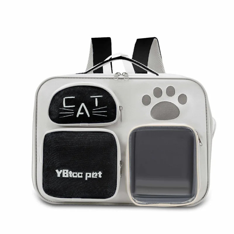 New arrivalpure color large-capacity pet bag outdoor backpack cat bag outing bag portable shoulder crossbody bag cat cage