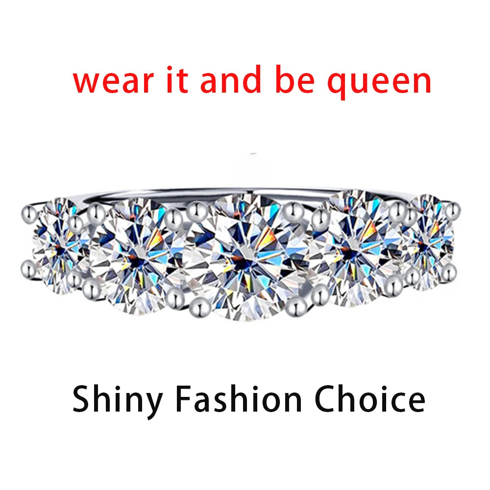 INZEN Classic 3.6~7 Carat Moissanite 925 Sterling Silver Ring, Elegant Romantic Ring, Birthday Anniversary Gift Jewelry