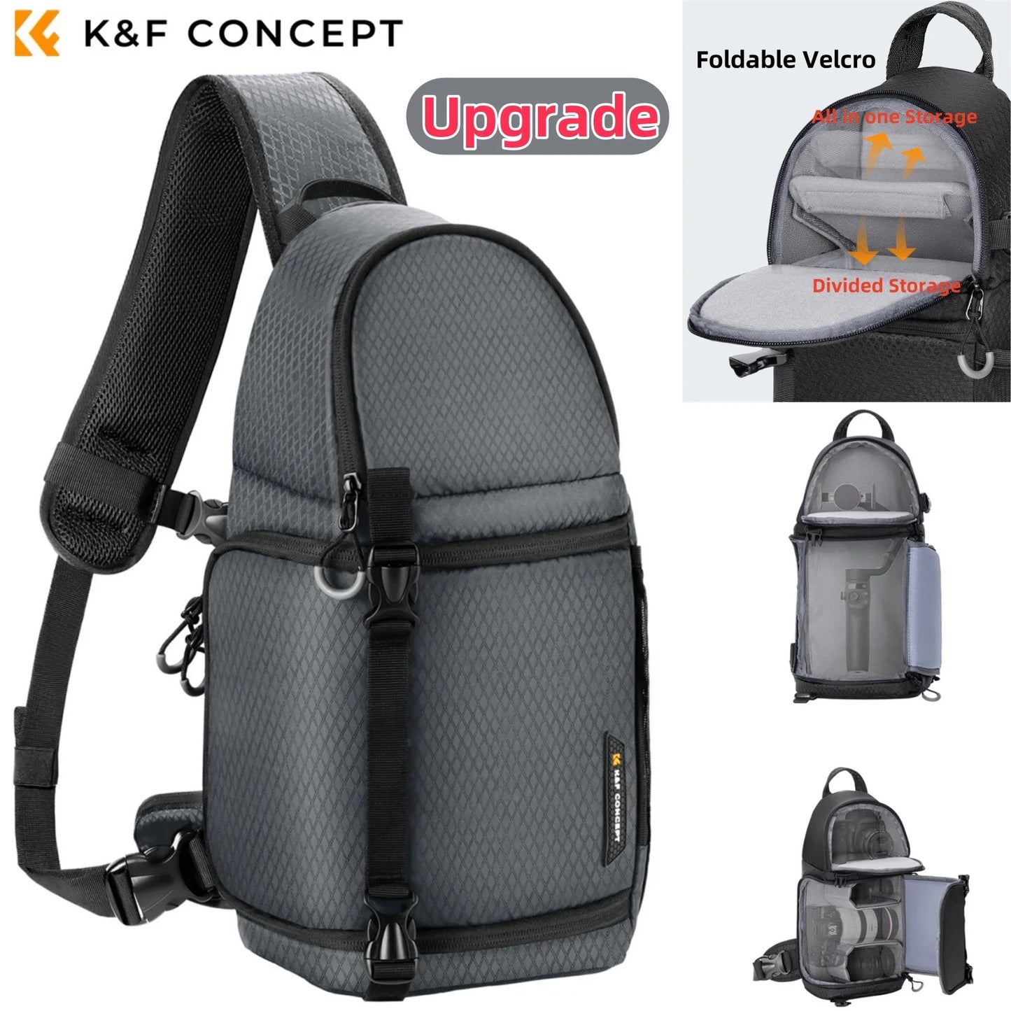 K&F Concept Camera bag Photography Backpack 10L Waterproof Camera Sling Backpack DSLR/SLR Camera Case Sony Fuji Photography Bags