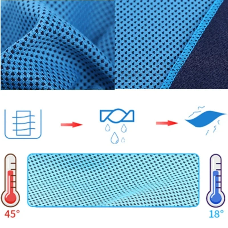 Cool Towel Portable Mini Silica Gel Set Cold Towel Polyester Fiber Outdoor Cooling Towel Fitness sports gym Running quick Dry