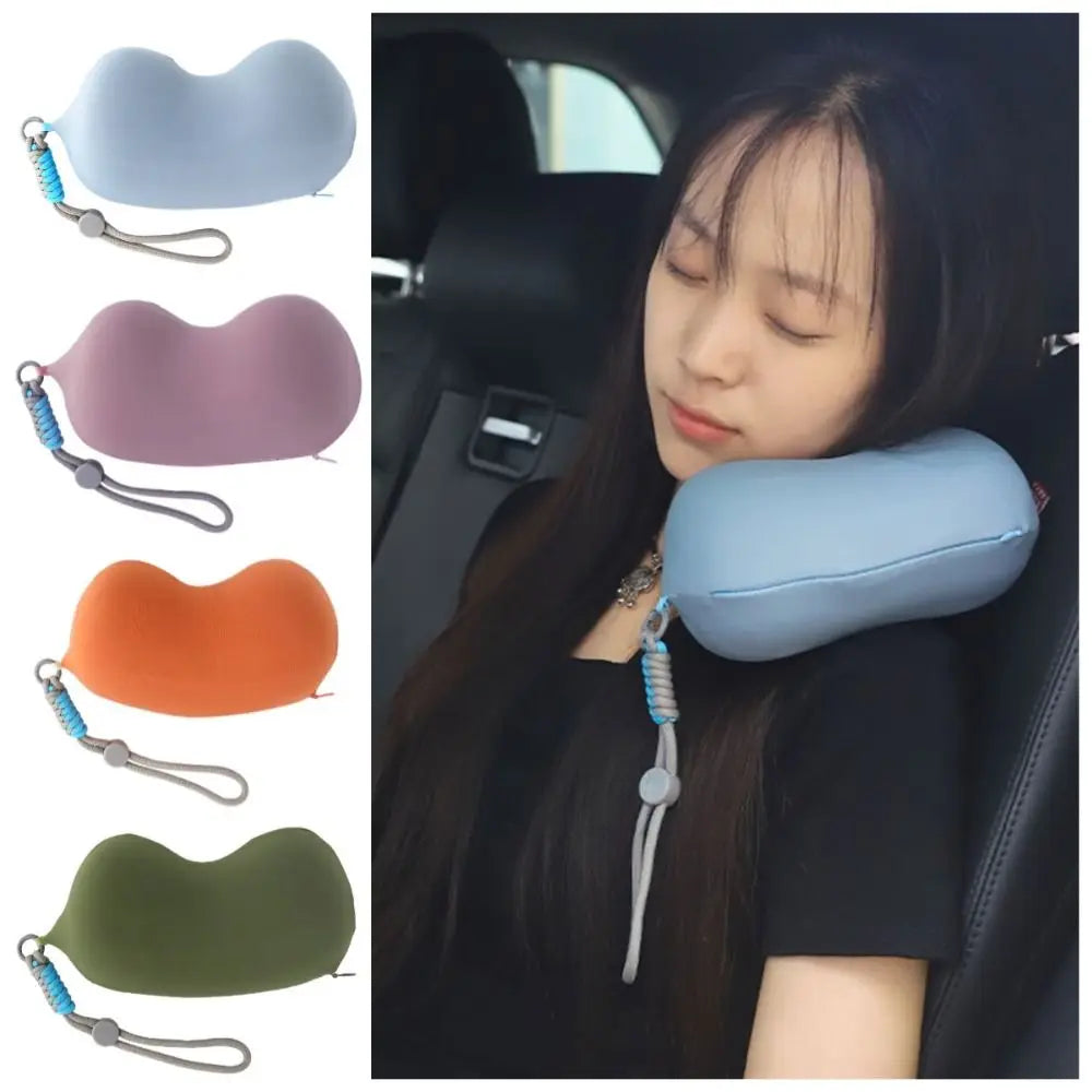Solid Color Mini Sleeping Neck Pillow Portable Detachable Slow Rebound Pillow Lightweight Elasticity Neck Guard Pillow Home Use