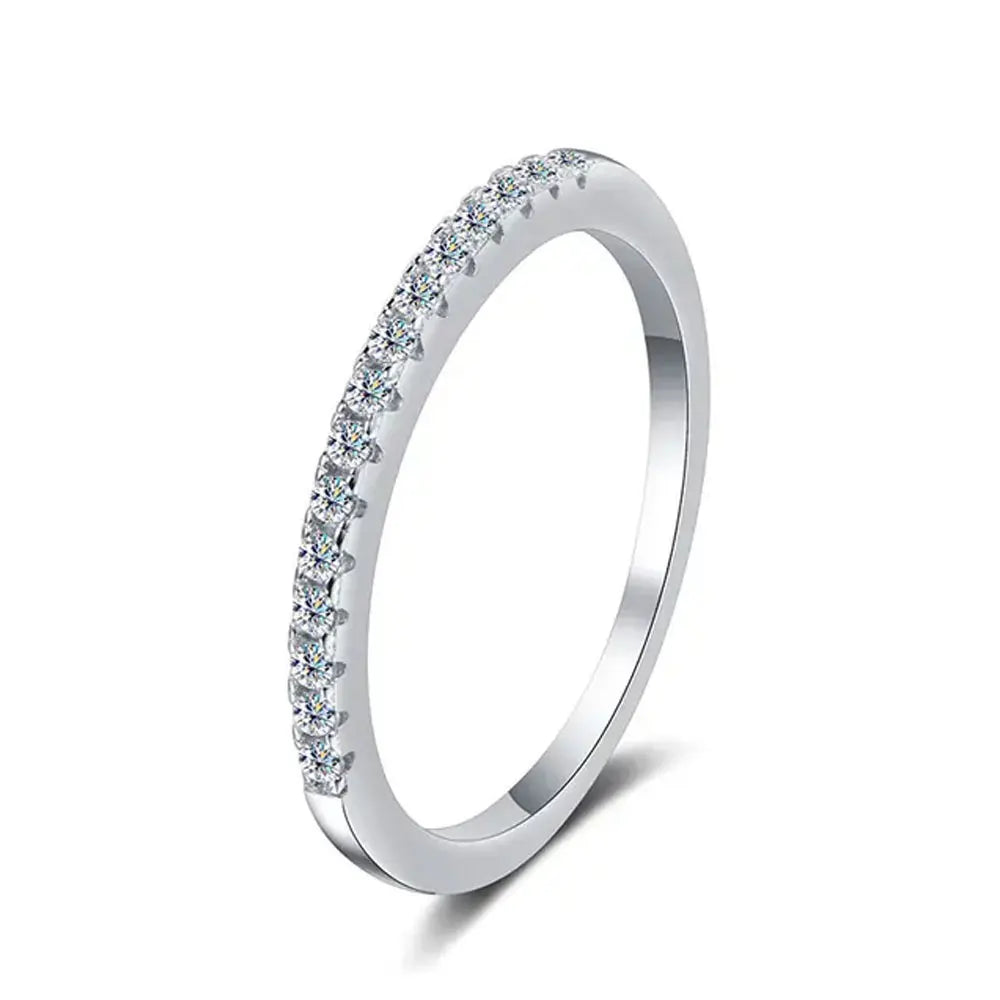 KNOBSPIN D VVS1 Moissanite Ring Solid 925 Sterling Silver Plated 18k White Gold with GRA Wedding Rings for Women Man Jewelry