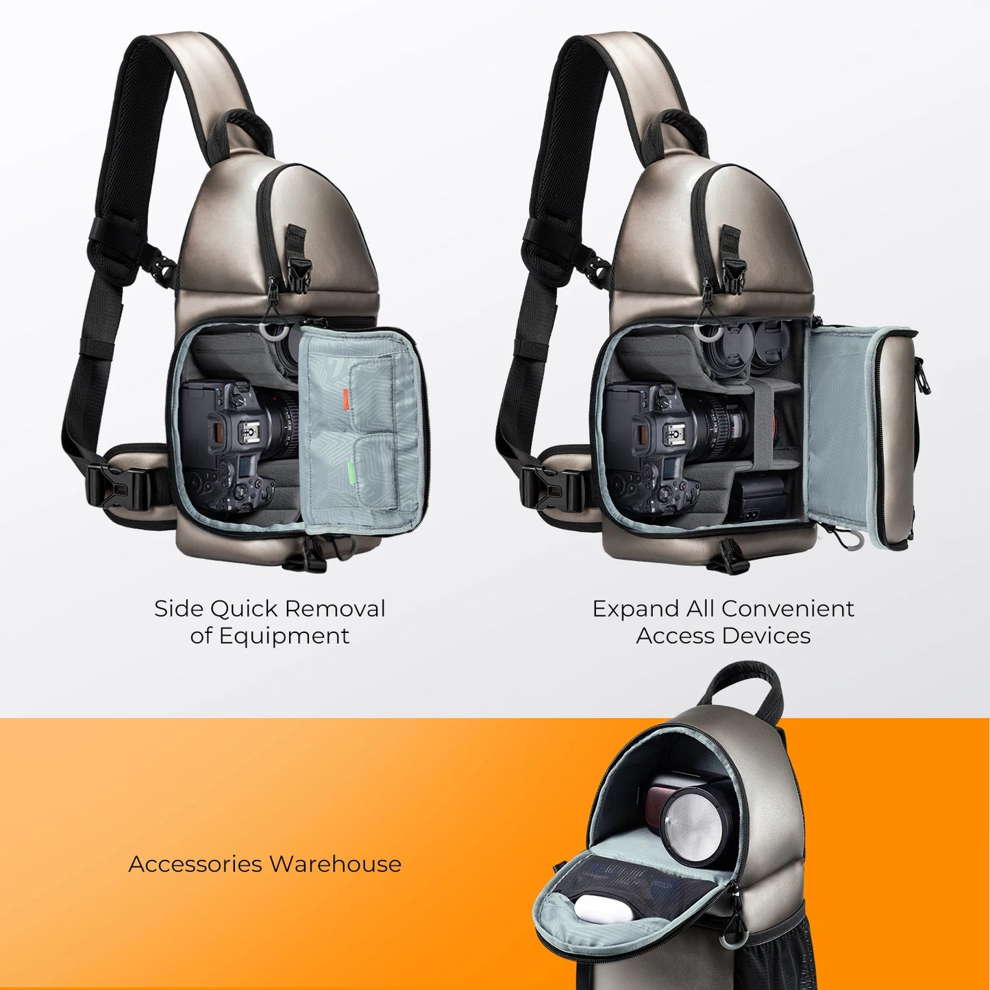 K&F Concept Camera bag Photography Backpack 10L Waterproof Camera Sling Backpack DSLR/SLR Camera Case Sony Fuji Photography Bags