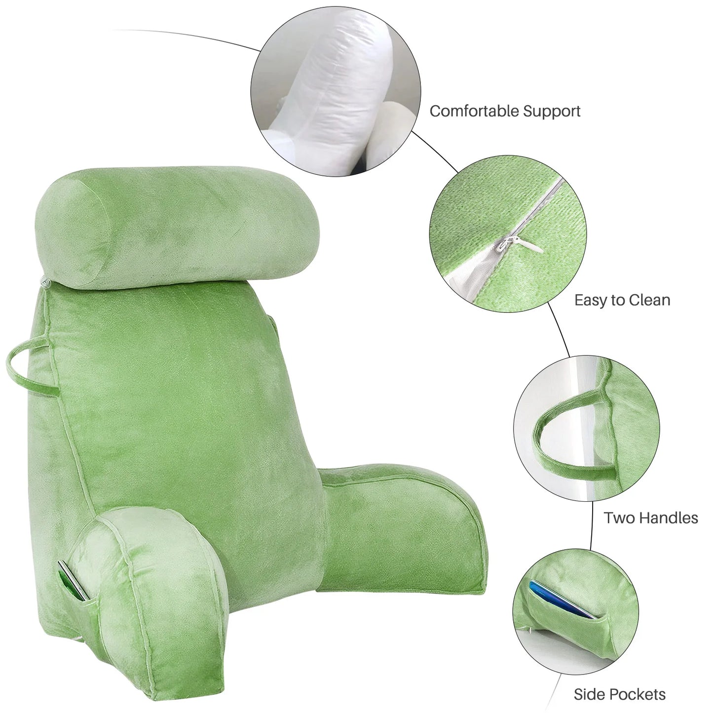 Headboard Pillow Triangle Cushion Reading Large Bolster Backrest Positioning Support body wedge sleeping pillow for Bed Headboar