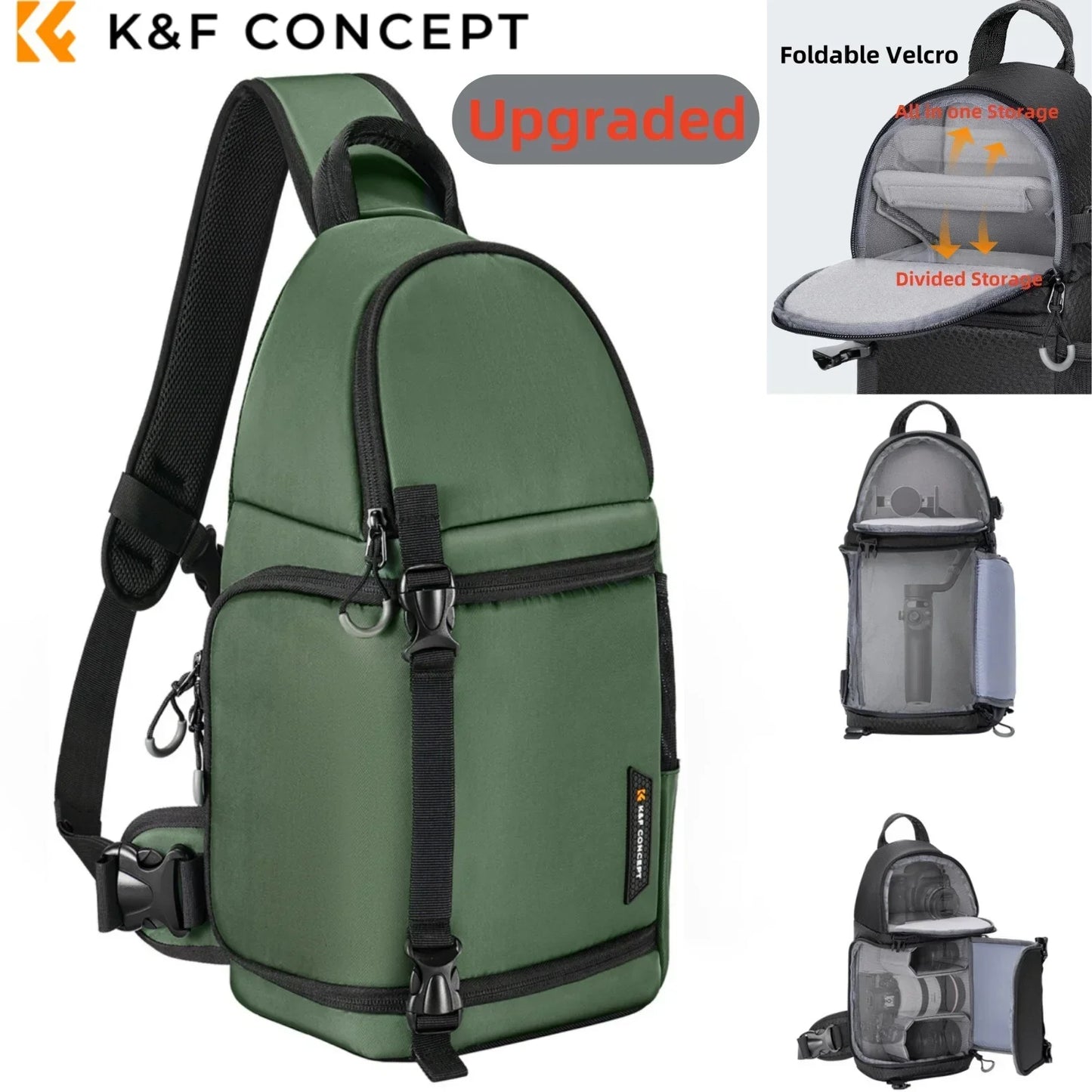 K&F Concept Camera bag Photography Backpack 10L Waterproof Camera Sling Backpack DSLR/SLR Camera Case Sony Fuji Photography Bags