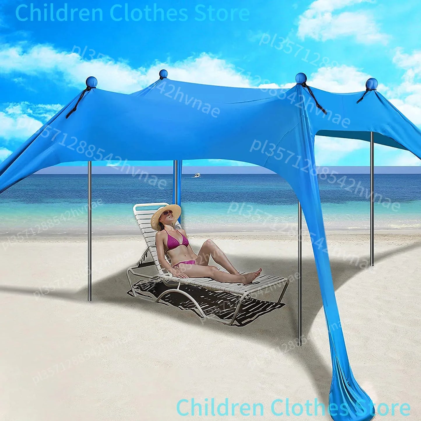 Outdoor Beach Tent Portable Camping Sun Shelter UPF50+ Family Seaside Travel Tent Outdoor Windproof One-piece Beach Canopy