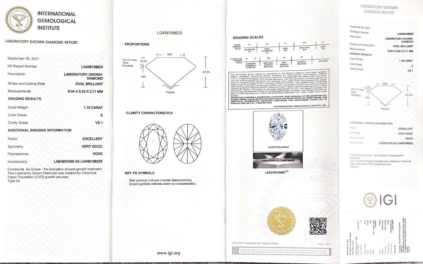 Diamanti Lab Grown Taglio Ovale con Certificato IGI