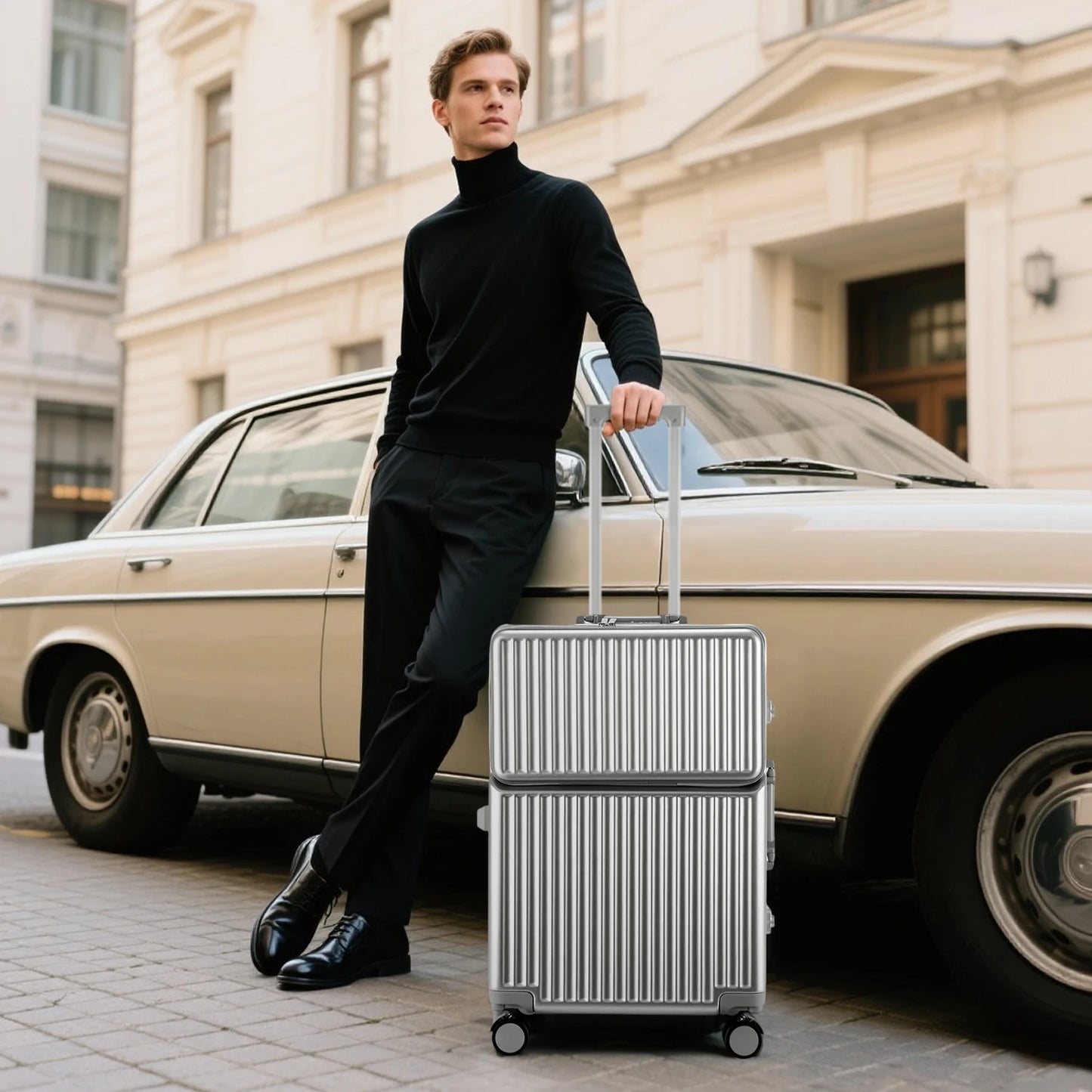 AIWEINY 2025Hard Shell Luggage 20 Inch Travel Luggage, Carry-On Luggage Spinner TSA with Lid, PC+ABS Aluminum Frame 20'' - 26''