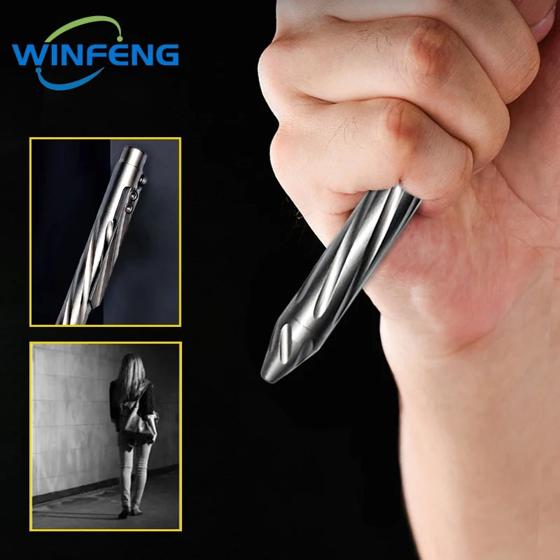 Bolt Action Titanium Alloy Tactical Pen Business Signature Pen Student Stationery Emergency Glass Breaker Self Defense Supplies