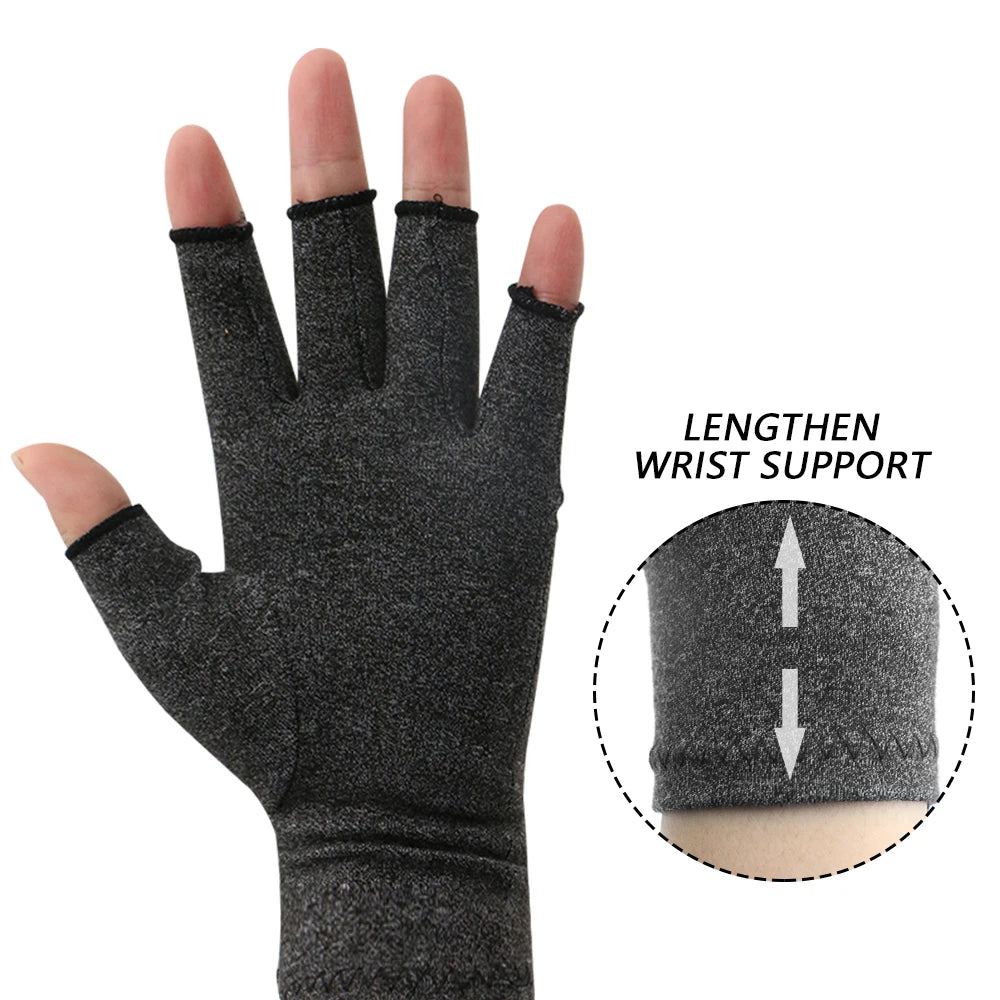 1 Pair Compression Arthritis Gloves Premium Arthritic Joint Pain Relief Hand Gloves Therapy Open Fingers Compression Gloves