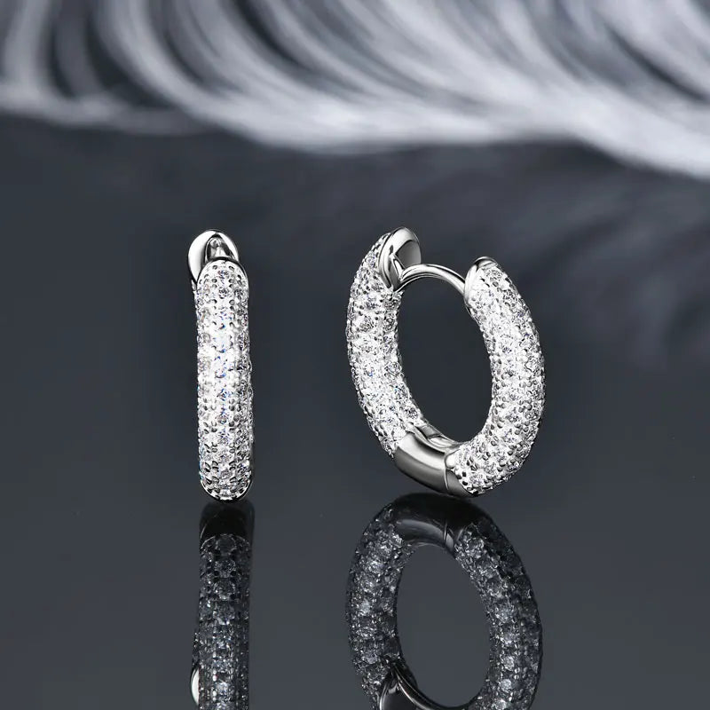 IOGOU 925 Sterling Silver Full Moissanite Diamond Earrings for Women Men Ice Out Hoop Earrings Fine Jewelry 2025 Hip Hop Fashion