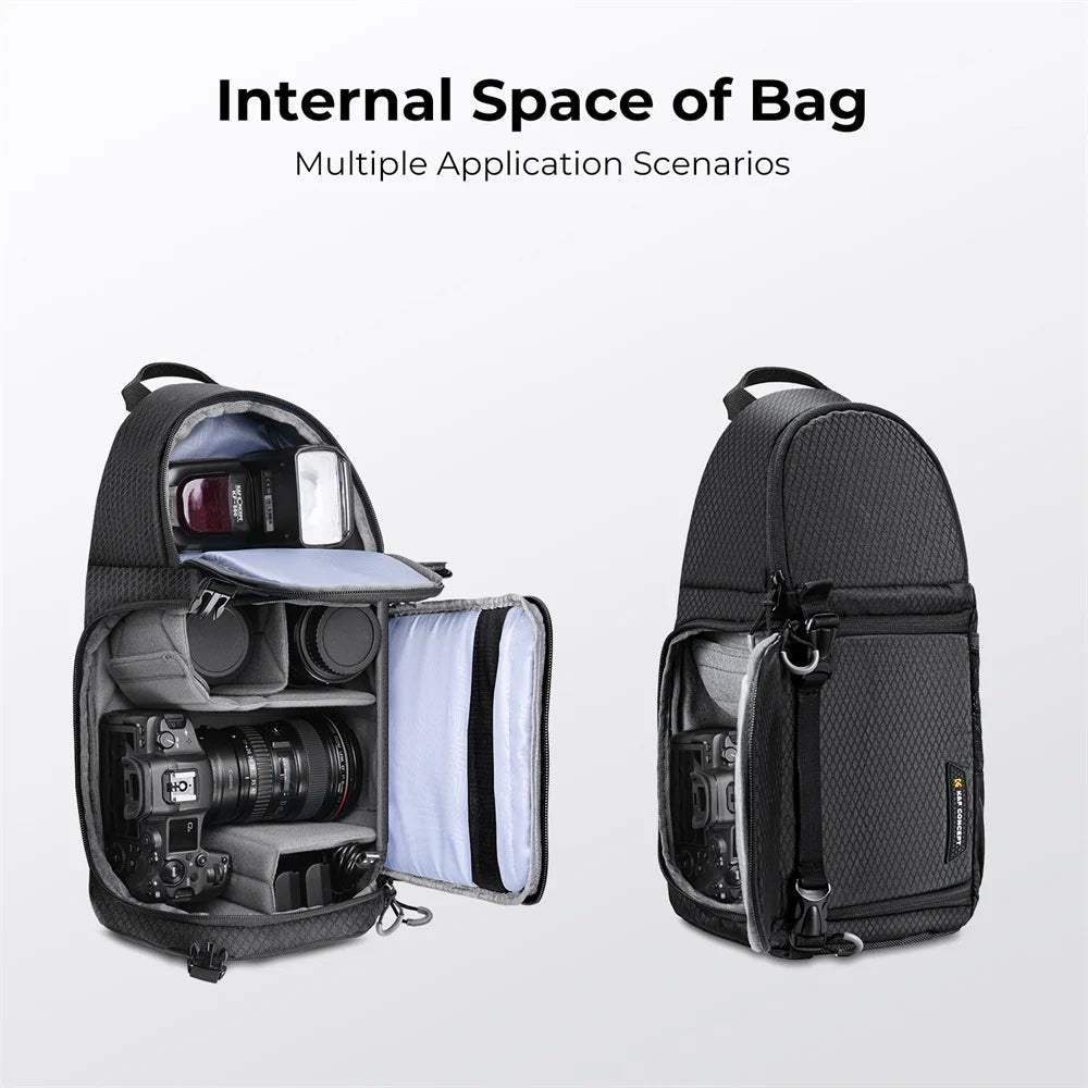 K&F Concept Camera bag Photography Backpack 10L Waterproof Camera Sling Backpack DSLR/SLR Camera Case Sony Fuji Photography Bags