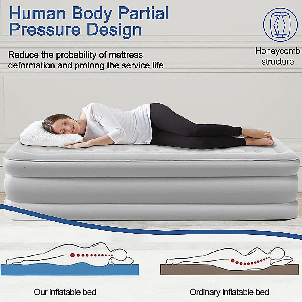 2 Person Automatic Inflatable Mattress For Home Outdoor Camping Rest Sleeping Bed Car Air Cushion Portable Folding Lazy Sofa Mat