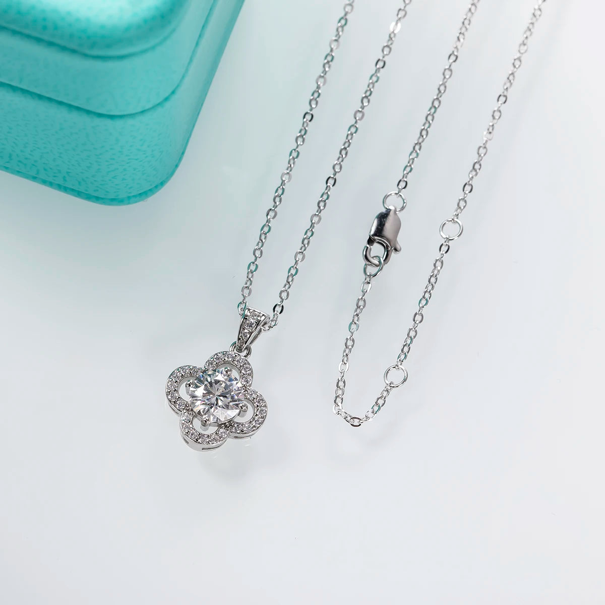 AnuJewel 1 Carat D Color Moissanite Diamond Luxury Pendant 925 Sterling Silver 40+2+3cm Necklace Fine Jewelry Wholesale