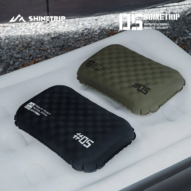 ShineTrip Outdoor Camping Inflatable Pillow Foldable Portable Ultra-light Air Pillow, Comfortable Sleep Pillow with Neck Support