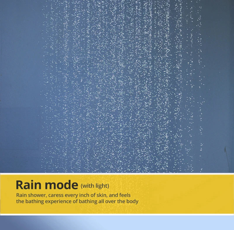 Bathroom 20inch 50x50cm Shower Head Panel Faucet Rain Mist Laterfal Jets Thermostatic Valve Mixer System SPA Massage Set