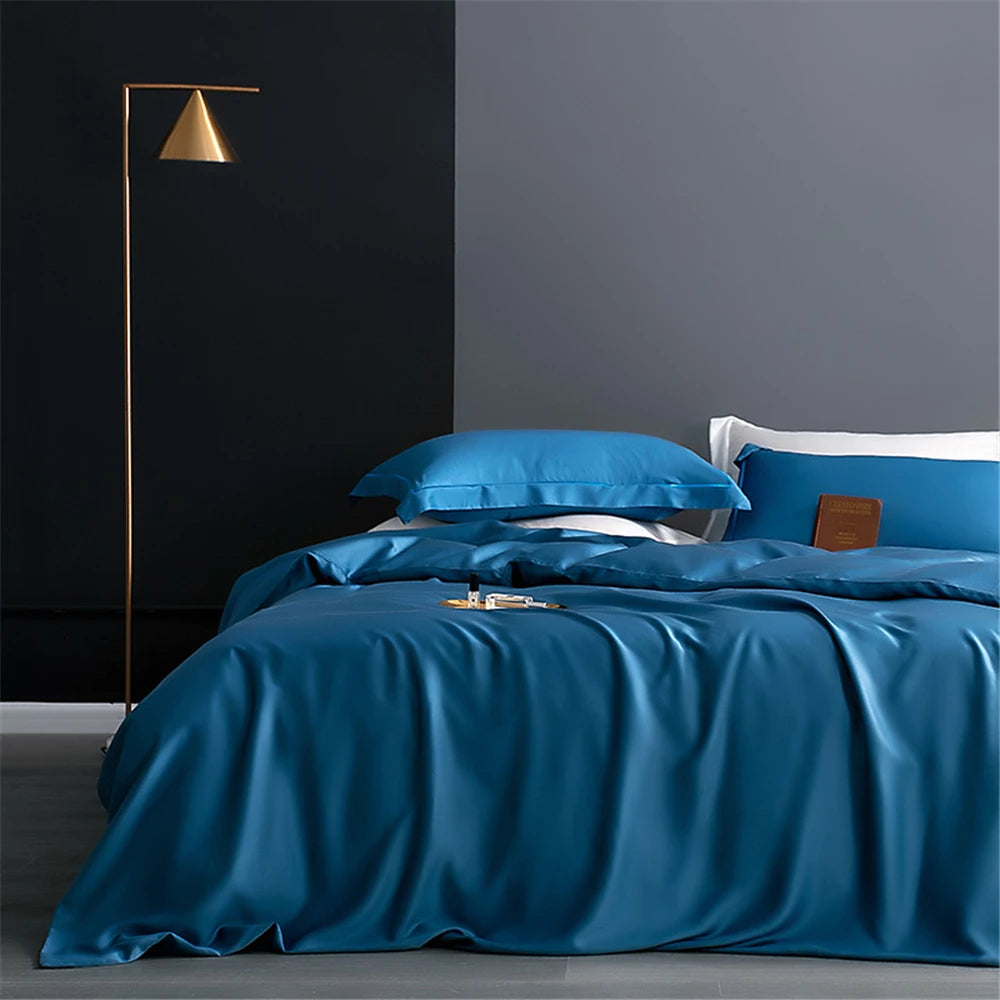 Sondeson Luxury White 100% Silk Bedding Set Healthy Skin Beauty Queen King Duvet Cover Set Flat Sheet Pillowcase Bed Linen Sets