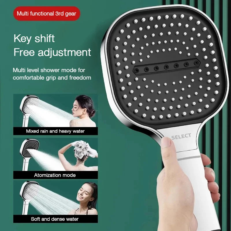 13cm Large Panel Nozzle 3 Modes Shower Shower Head High Pressure Water Massage Shower Head With Filter Element Sets