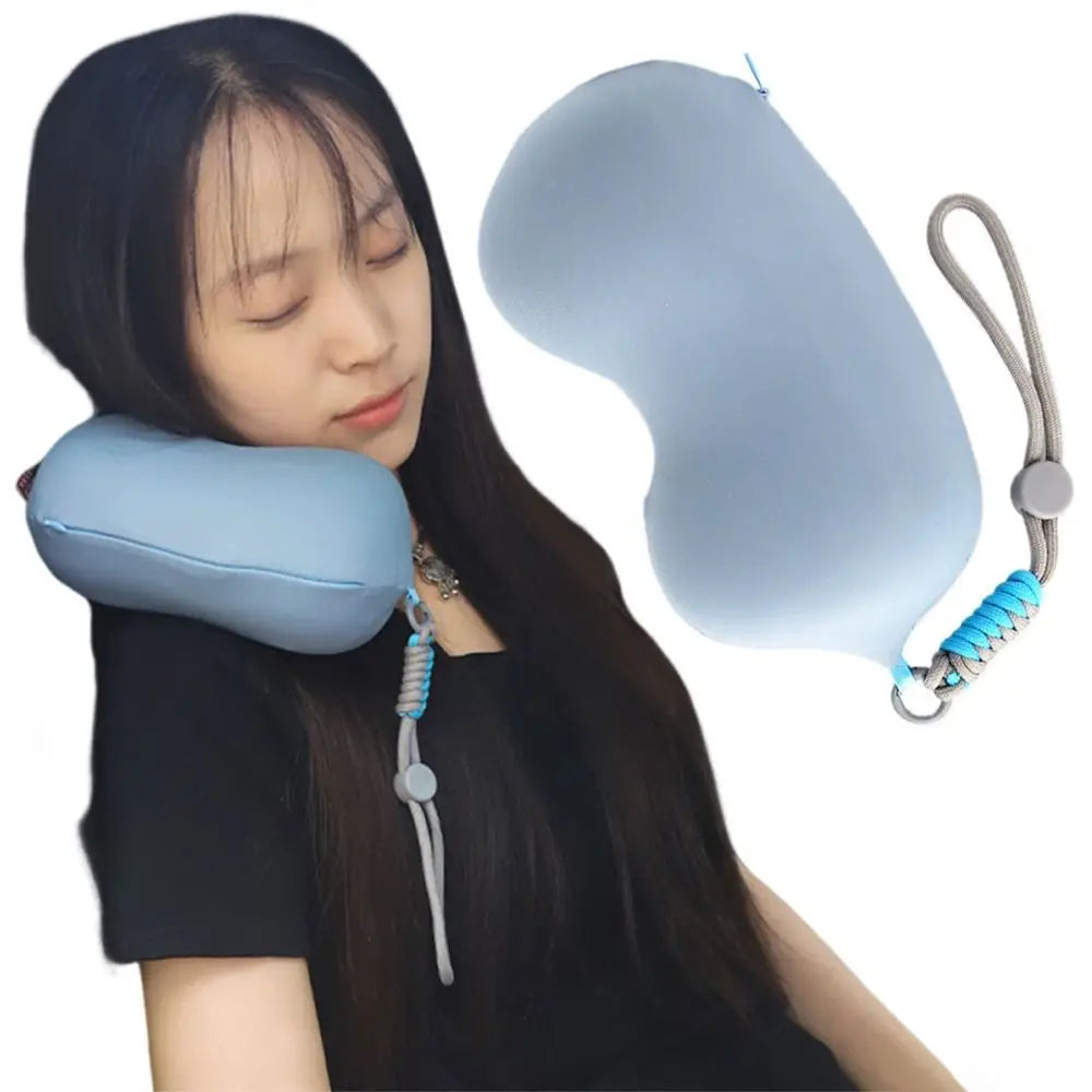 Solid Color Mini Sleeping Neck Pillow Portable Detachable Slow Rebound Pillow Lightweight Elasticity Neck Guard Pillow Home Use