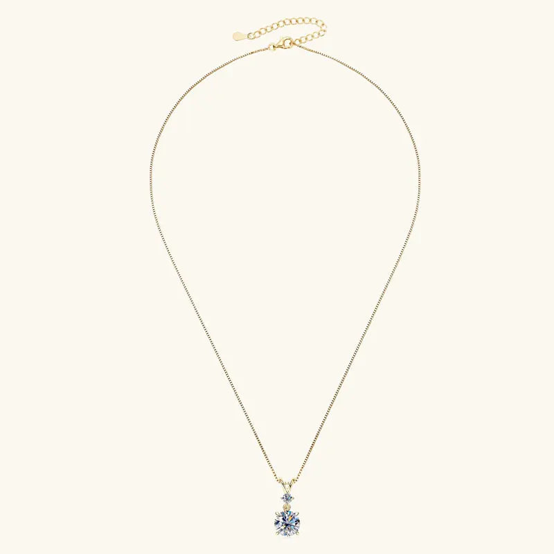 IOGOU 6.5mm/8mm/9mm D VVS1 All Moissanite Diamond Round Pendant Necklace for Women Engagement Luxury Sterling Silver 925 Jewelry