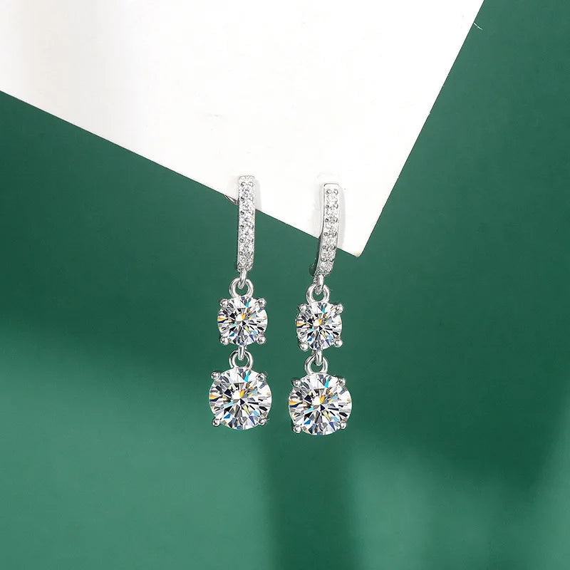 HORRIPAL 6CT D VVS1 Moissanite Stud Earrings S925 Sterling Silver 18k Plated Real Lab Grown Diamond with GRA Jewelry for Women