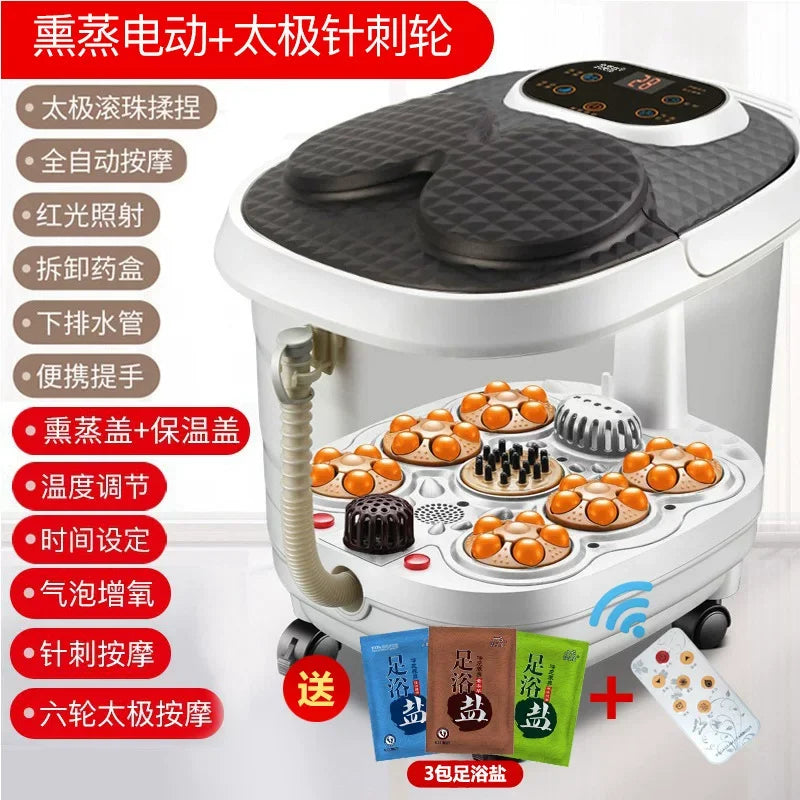 Smoked Foot Bath Full Automatic Electric Heating Washbasin Foot Massage Machine Deep Bucket Foot Bather Home Pedicure Machine