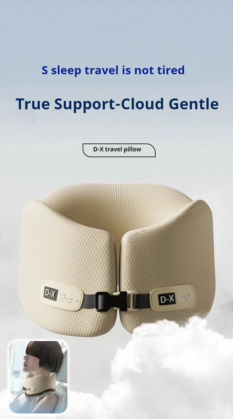 Travel Pillow U-Shape Pure Memory Foam Neck Pillow For Airplane Office Nap Cervical Pillows Flight Sleeping Head Neck Support