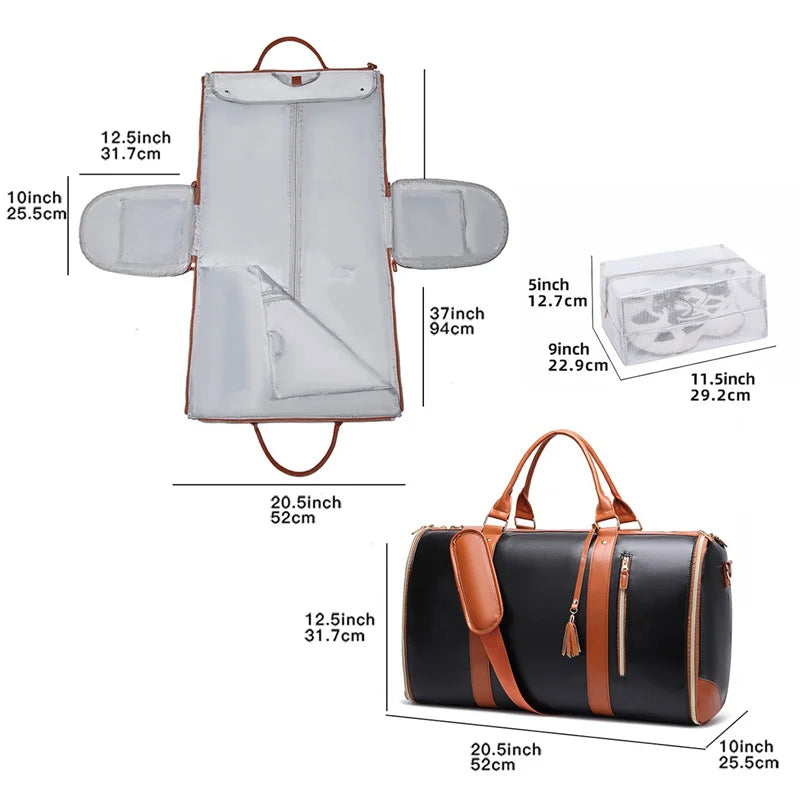 75L Large Capacity PU Foldable Travel Bag Lightweight Traveling Duffel Bag for Women Men Tote Bag Carry On Luggage Bag