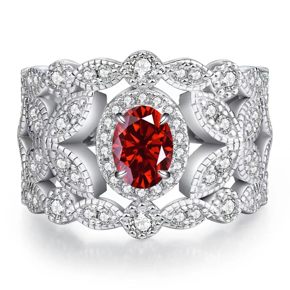 Wong Rain Vintage 925 Sterling Silver 3EX VVS1 Oval Cut 1CT Real Moissanite Diamonds Gemstone Engagement Rings Fine Jewelry Gift