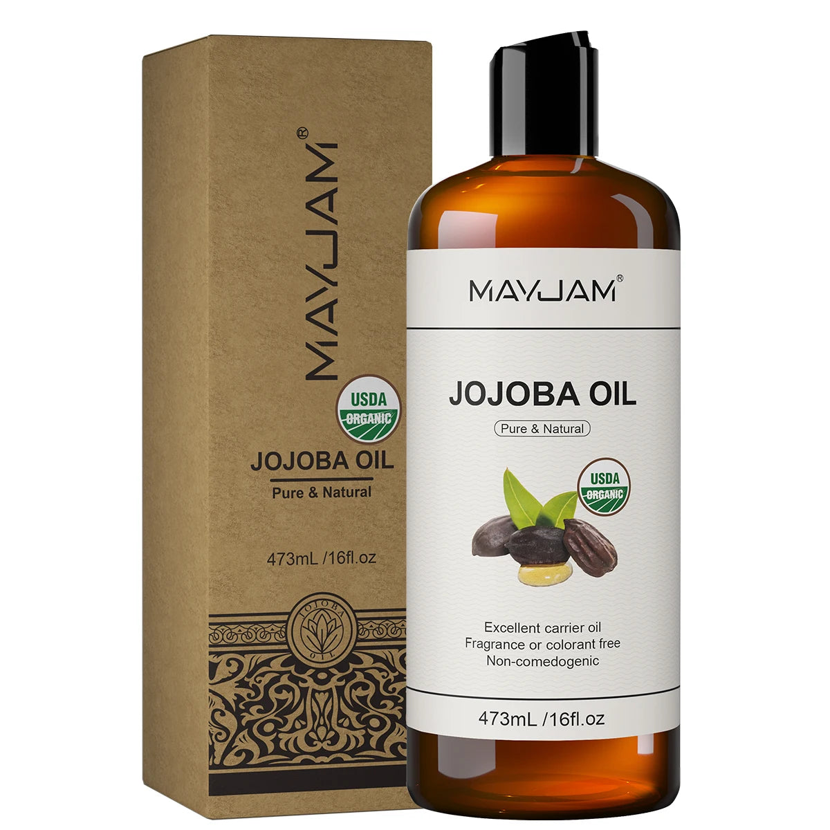 MAYJAM Jojoba Grapeseed Castor Vegetable Glycerin Fractionated Coconut Oil Moisturizing Face Hair Skin Natural Base Carrier Oil