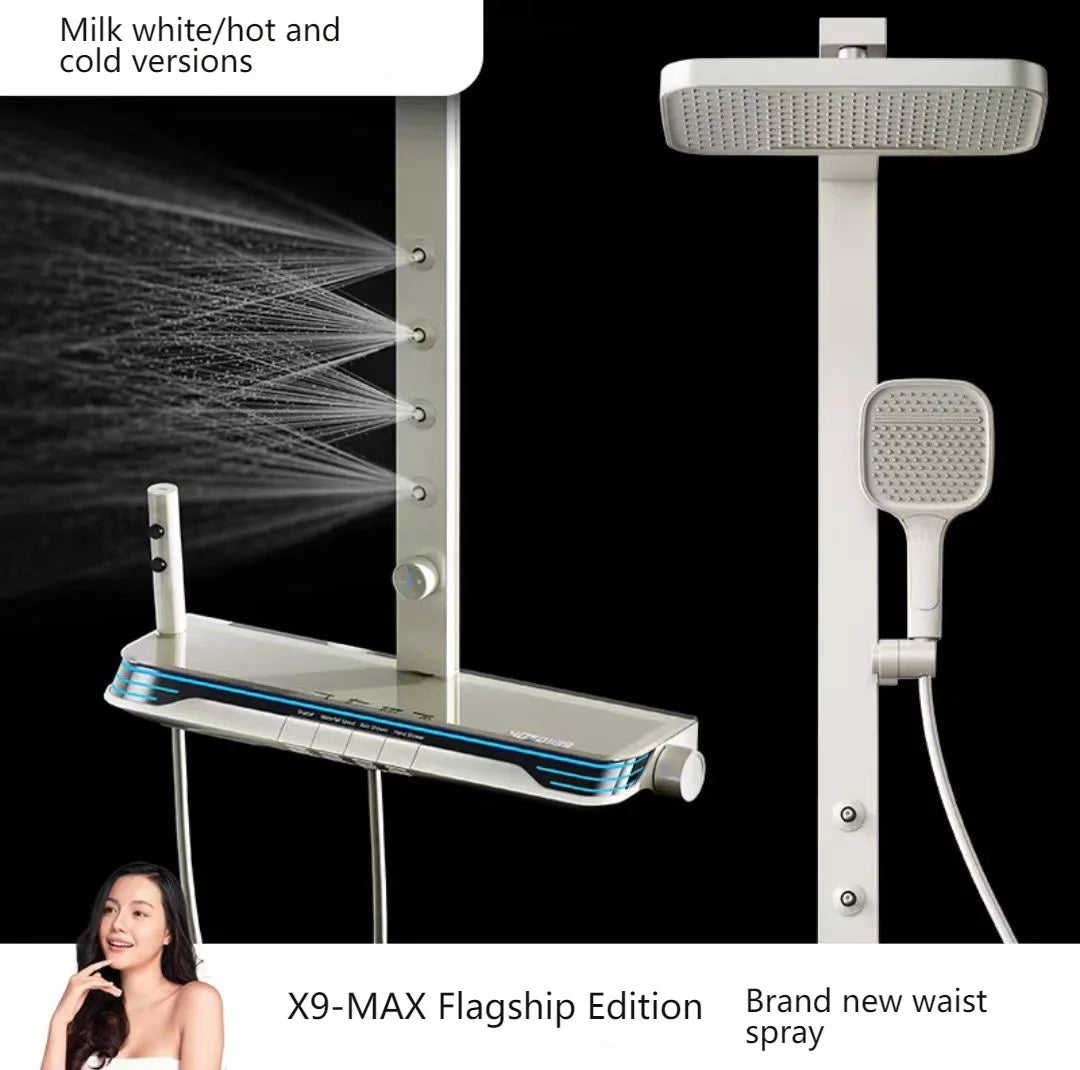 Digital Display Piano Key Waist Spray Shower Set Grey Shower System Set Bathroom Bath Booster Sprayer