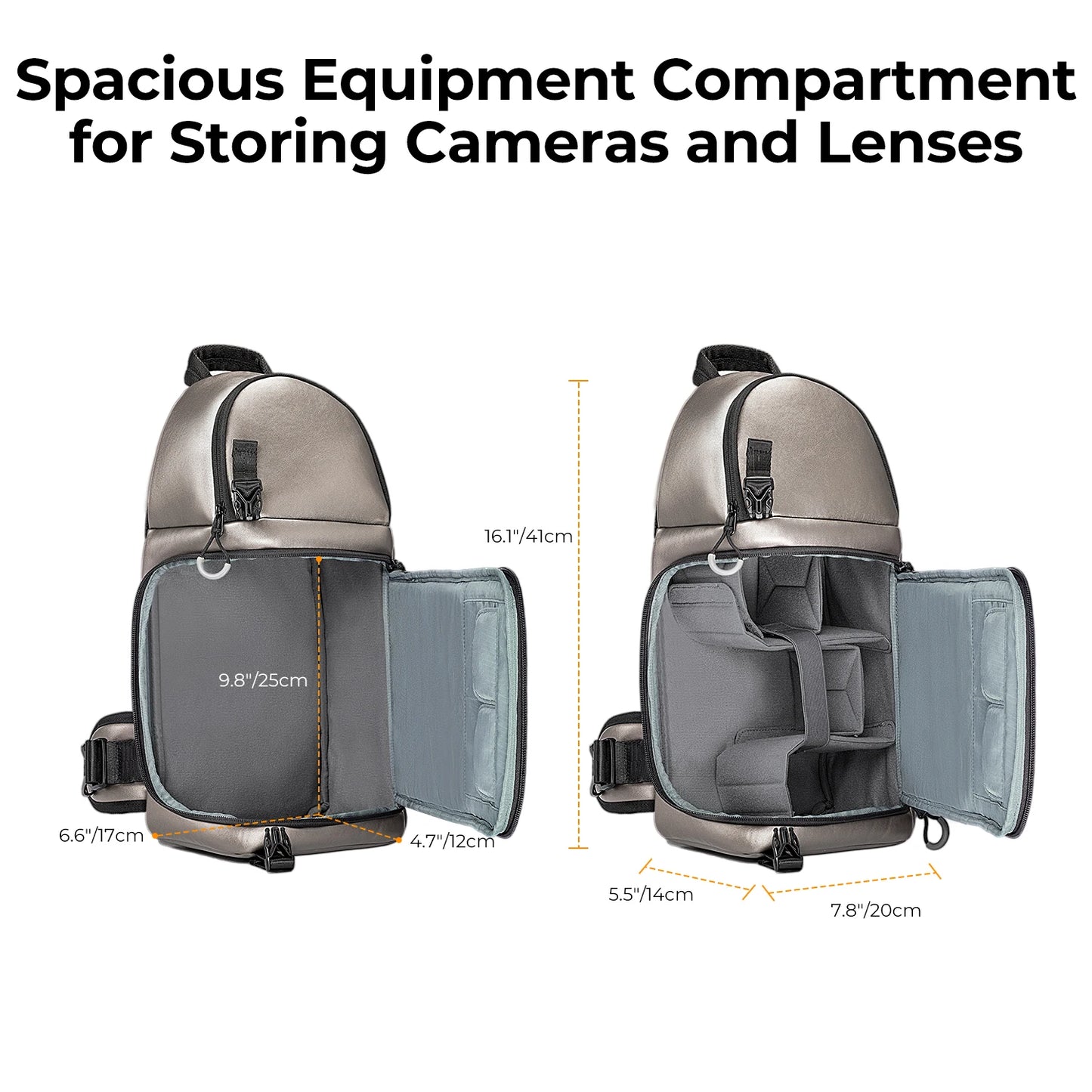 K&F Concept Camera bag Photography Backpack 10L Waterproof Camera Sling Backpack DSLR/SLR Camera Case Sony Fuji Photography Bags