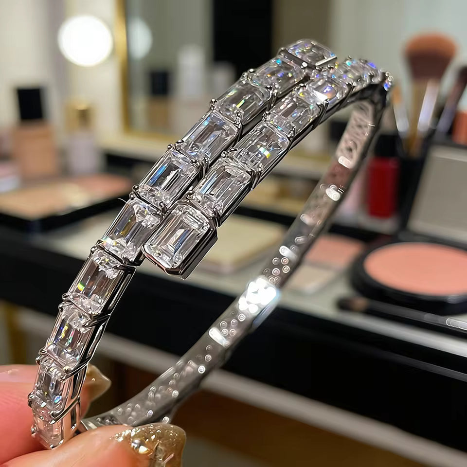 Bracciale Contrariè con Moissaniti Taglio Smeraldo per ct 27,20