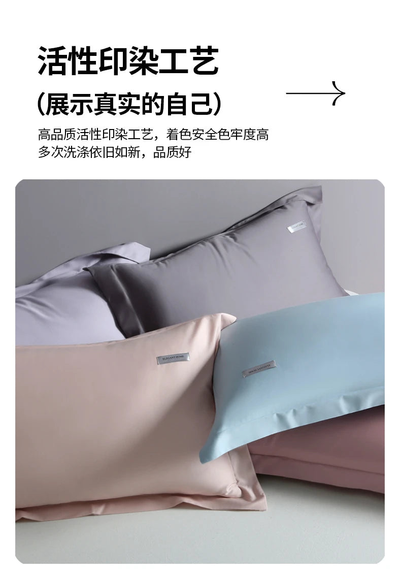 Solid Color Pillow Case Long Staple Cotton Pillowcase Washable Envelope Style Pillow Protector Cover For Bedroom Sleeping