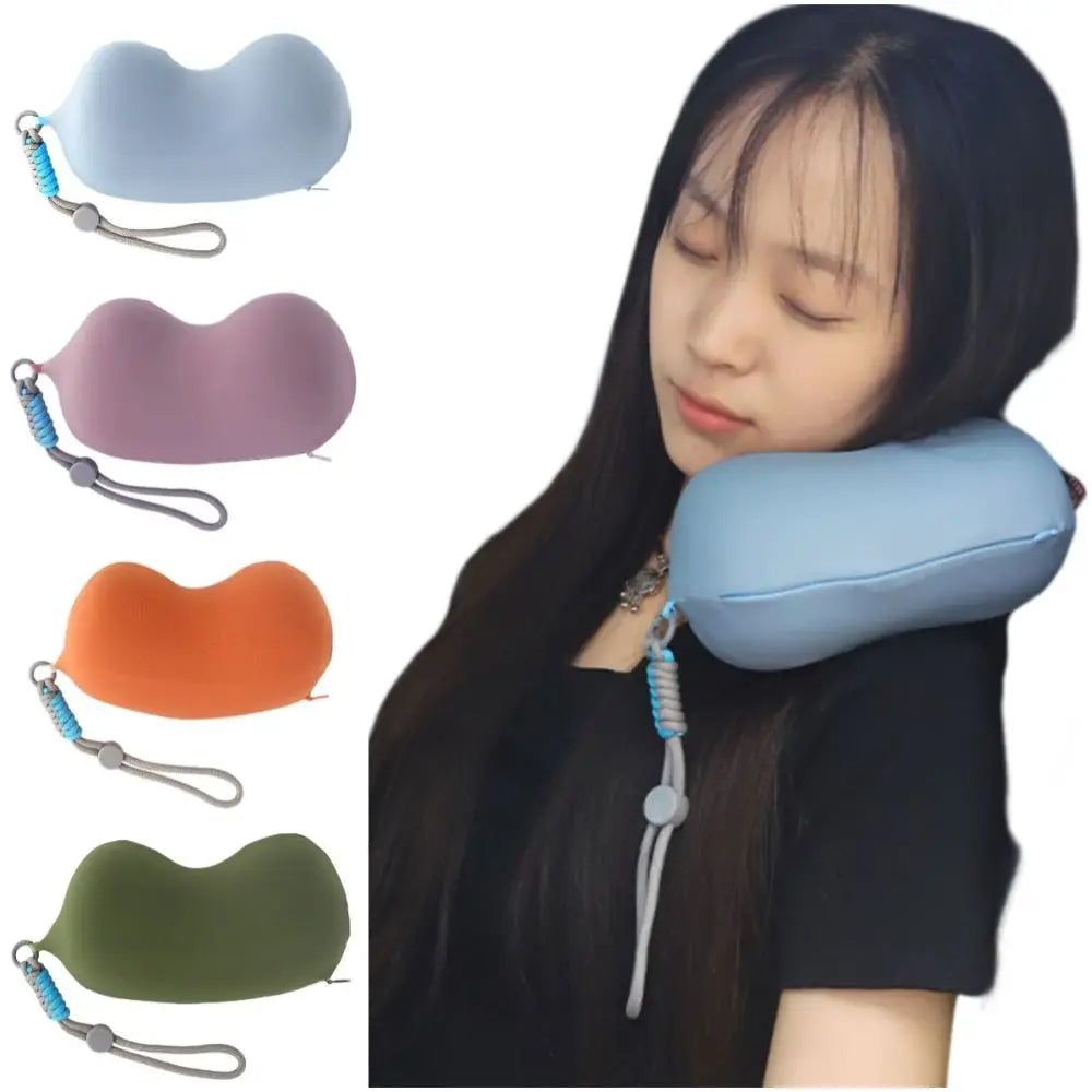 Solid Color Mini Sleeping Neck Pillow Portable Detachable Slow Rebound Pillow Lightweight Elasticity Neck Guard Pillow Home Use