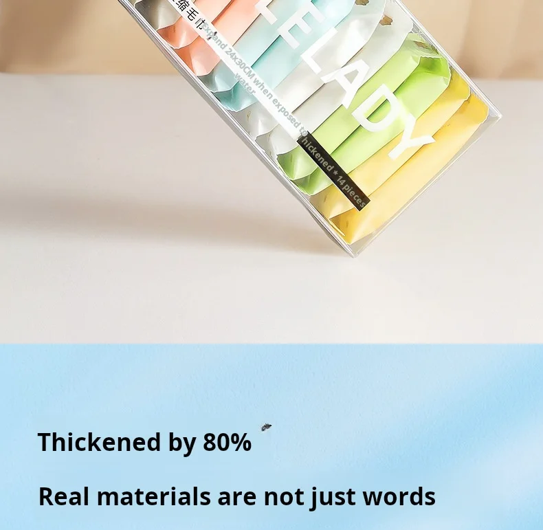 14pcs/box Disposable Washcloth Portable Travel Towel Thickened Compressed Face Cleansing Beauty Square Towel